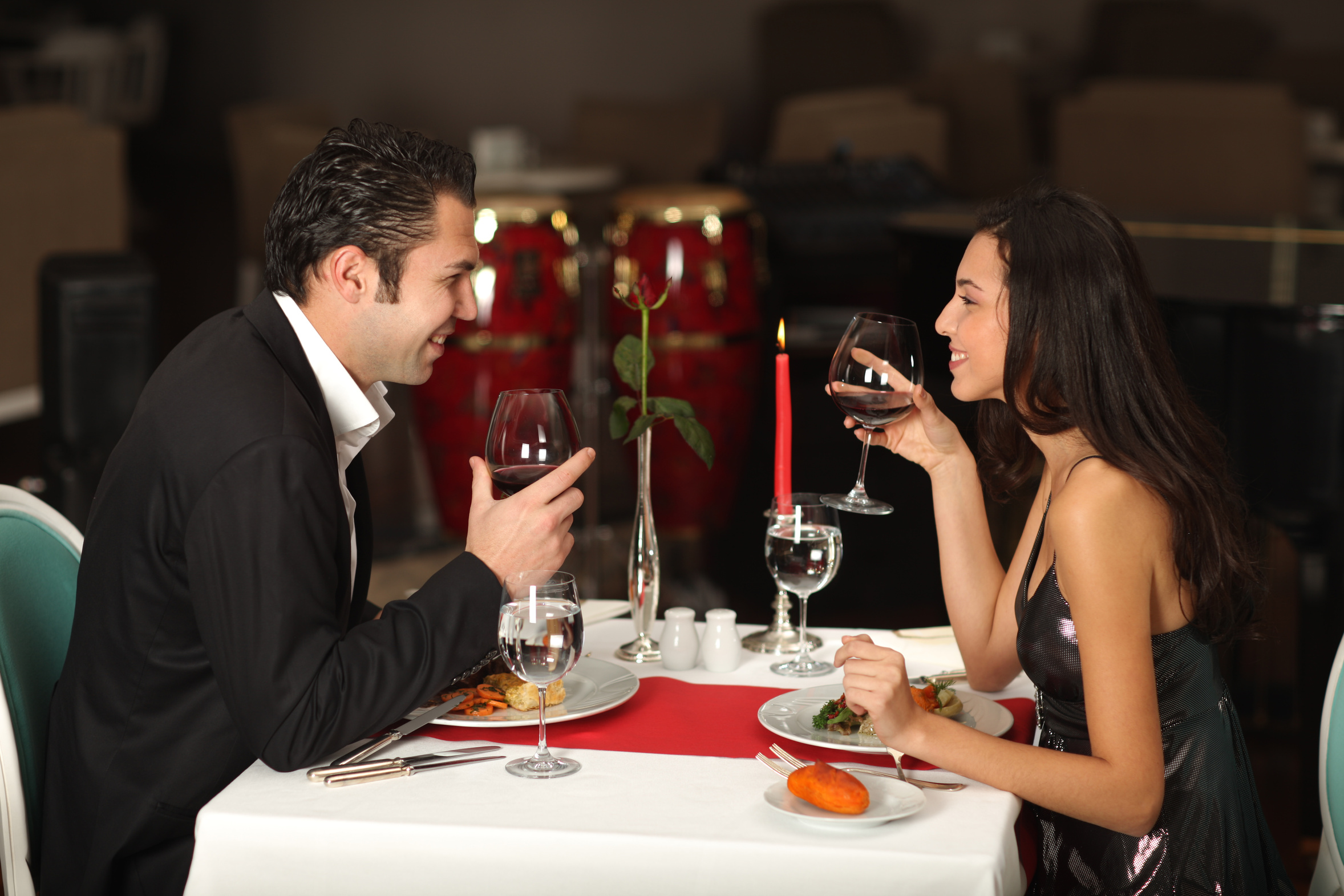Romantic couple having dinner