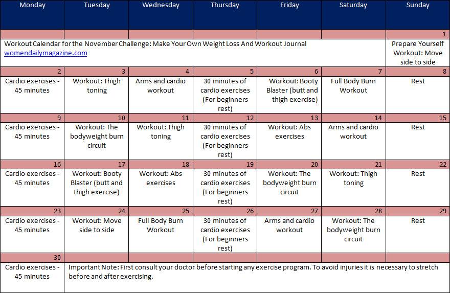 November-challenge-Workout-Calendar