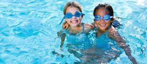 kids at a public pool